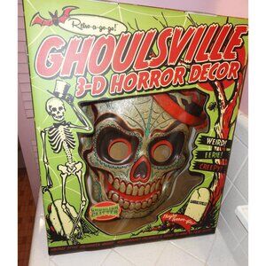 Ghoulsville 3-D Horror Decor Sugar Daddy Skull Mask 19" Halloween retro-a-go-go